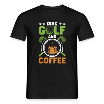Disc Golf Und Kaffee Sportliebhaber - Männer T-Shirt - Schwarz - Vorne - AI Model Male 178 light (178cm)