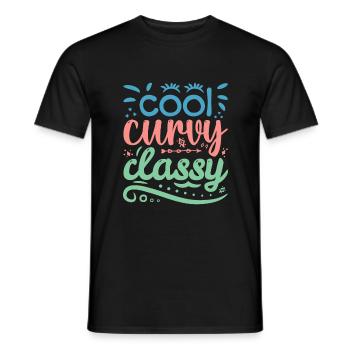 Cool Curvy Classy Body Positivity Women - Männer T-Shirt - Schwarz - Vorne - AI Model Male 178 light (178cm)
