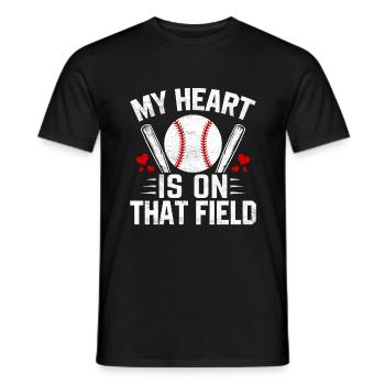 My Heart Is On That Field Baseball Softball Mom - Men's T-Shirt - black - Front - AI Model Male 178 light (178cm)