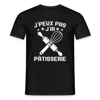 Je Peux Pas J'ai Pâtisserie Cadeau Passionnées - T-shirt homme - noir - Devant - AI Model Male 178 light (178cm)