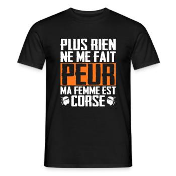 Rien Ne Me Fait Peur Femme Corse - T-shirt homme - noir - Devant - AI Model Male 178 light (178cm)