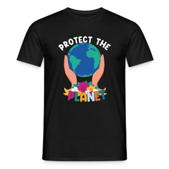 Protect The Planet - Men's T-Shirt - black - Front - AI Model Male 178 light (178cm)