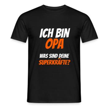Ich bin ein Opa. Was sind deine Superkräfte? - Männer T-Shirt - Schwarz - Vorne - AI Model Male 178 light (178cm)