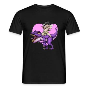 Cupid Armor T Rex Heart Valentinstag Cupid Rex - Männer T-Shirt - Schwarz - Vorne - AI Model Male 178 light (178cm)