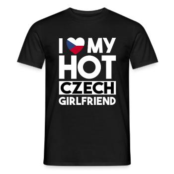 J’aime ma copine tchèque chaude - T-shirt homme - noir - Devant - AI Model Male 178 light (178cm)