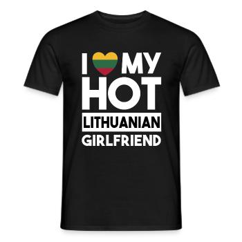 Ich liebe meine heiße litauische Freundin - Männer T-Shirt - Schwarz - Vorne - AI Model Male 178 light (178cm)