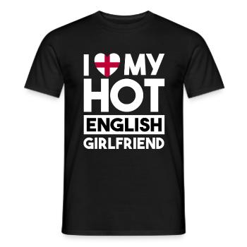 J’aime ma copine anglaise chaude - T-shirt homme - noir - Devant - AI Model Male 178 light (178cm)