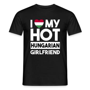 J’aime ma petite amie hongroise chaude - T-shirt homme - noir - Devant - AI Model Male 178 light (178cm)