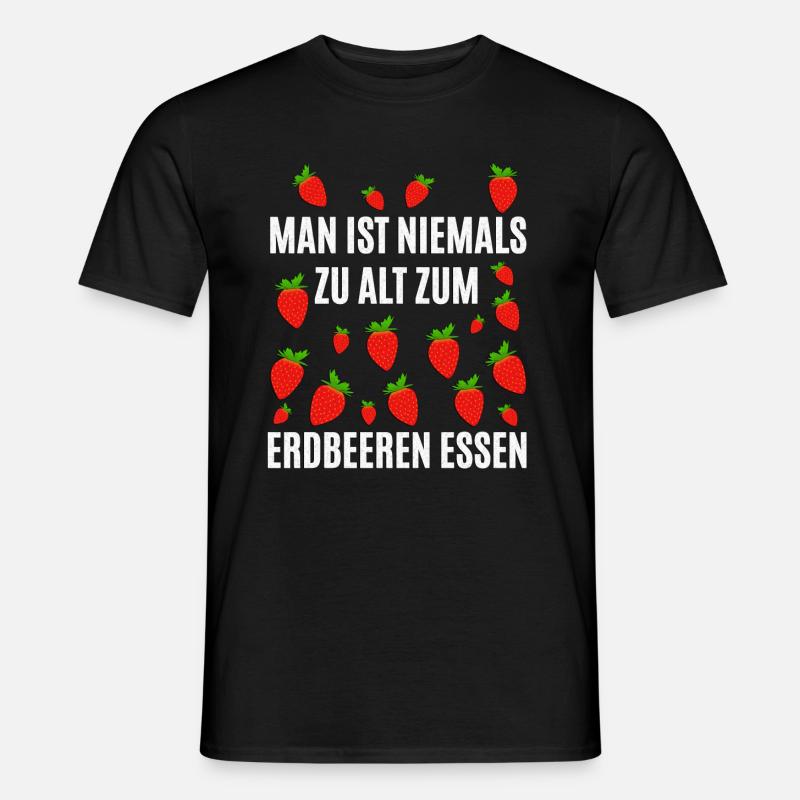 Erdbeeren - Männer T-Shirt - Schwarz