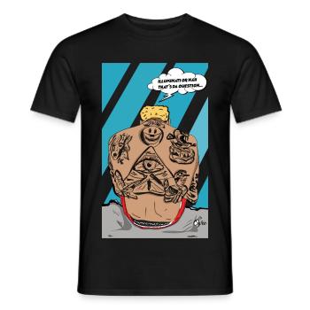 Illuminati oder nicht - Männer T-Shirt - Schwarz - Vorne - AI Model Male 178 light (178cm)