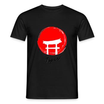 Japon - T-shirt homme - noir - Devant - AI Model Male 178 light (178cm)