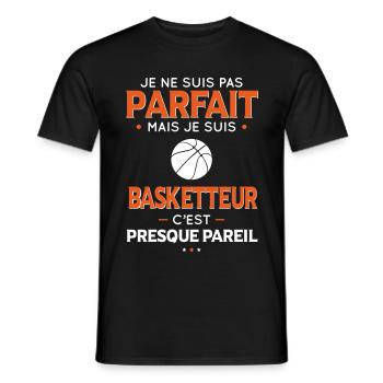 Je ne suis pas parfait mais je suis basketteur - T-shirt homme - noir - Devant - AI Model Male 178 light (178cm)