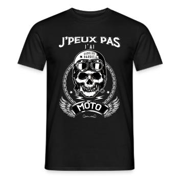 Je Peux Pas J'ai Moto, Idée Cadeau Motard - T-shirt homme - noir - Devant - AI Model Male 178 light (178cm)