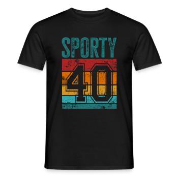 40th Birthday 40 Years Old Sporty 40 - Men's T-Shirt - black - Front - AI Model Male 178 light (178cm)
