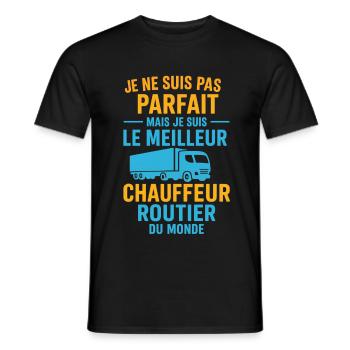Le meilleur chauffeur routier du monde - T-shirt homme - noir - Devant - AI Model Male 178 light (178cm)