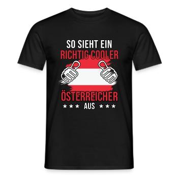 This is what a really cool Austrian looks like - Men's T-Shirt - black - Front - AI Model Male 178 light (178cm)