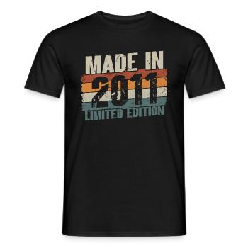 Millésime 2011 né 10 anniversaire cadeau - T-shirt homme - noir - Devant - AI Model Male 178 light (178cm)