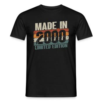 Jahrgang 2000 geboren 21 Geburtstag - Männer T-Shirt - Schwarz - Vorne - AI Model Male 178 light (178cm)