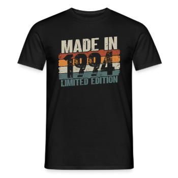 Née en 1994 né 27 anniversaire cadeau - T-shirt homme - noir - Devant - AI Model Male 178 light (178cm)