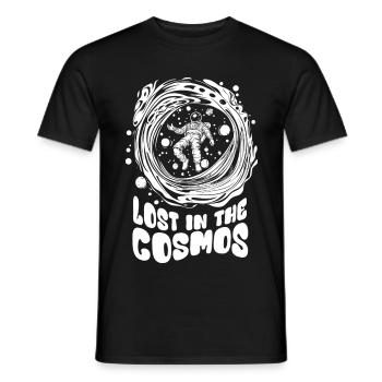 Lost in the Cosmos - Astronaut - Weltall - Männer T-Shirt - Schwarz - Vorne - AI Model Male 178 light (178cm)