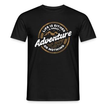 Adventure T-Shirt ✅ - Men's T-Shirt - black - Front - AI Model Male 178 light (178cm)