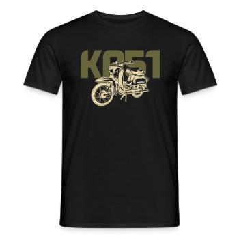 Ostmoped KR51 Retro Tuning Cult GDR Schwalbe Mofa - Men's T-Shirt - black - Front - AI Model Male 178 light (178cm)