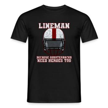Les quarterbacks de football ont aussi besoin de héros - T-shirt homme - noir - Devant - AI Model Male 178 light (178cm)