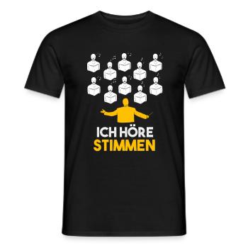Ich höre Stimmen Chorleiter Dirigent Chor - Männer T-Shirt - Schwarz - Vorne - AI Model Male 178 light (178cm)