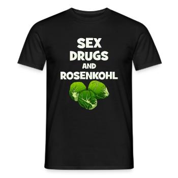 Sex Drugs And Rosenkohl Vegetarier Veganer - Männer T-Shirt - Schwarz - Vorne - AI Model Male 178 light (178cm)