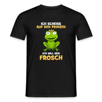 Ich scheiss auf den Prinzen ich will den Frosch - Männer T-Shirt - Schwarz - Vorne - AI Model Male 178 light (178cm)