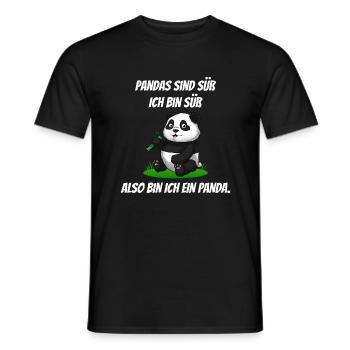 Pandas sind süß Pandabär Panda Bambus - Männer T-Shirt - Schwarz - Vorne - AI Model Male 178 light (178cm)