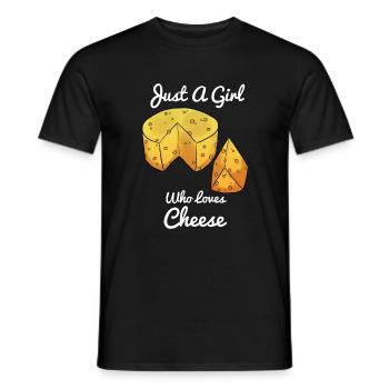 Juste une fille qui aime le fromage fromage fille - T-shirt homme - noir - Devant - AI Model Male 178 light (178cm)