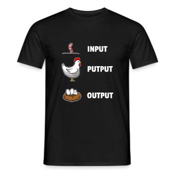 Input Putput Output Chickens Computer Science - Men's T-Shirt - black - Front - AI Model Male 178 light (178cm)