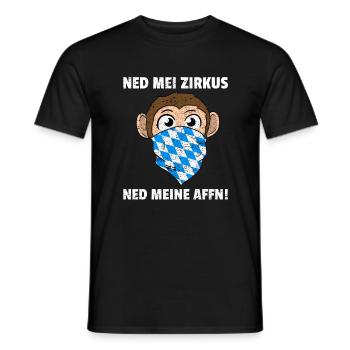 Ned Mei Zirkus Ned Meine Affn Bayrisch Vintage - Männer T-Shirt - Schwarz - Vorne - AI Model Male 178 light (178cm)