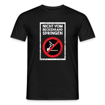 Nicht vom Beckenrand springen Bademeister - Männer T-Shirt - Schwarz - Vorne - AI Model Male 178 light (178cm)