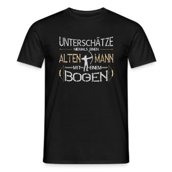 Bogenschießen Alter Mann mit Bogen Bogenschütze - Männer T-Shirt - Schwarz - Vorne - AI Model Male 178 light (178cm)
