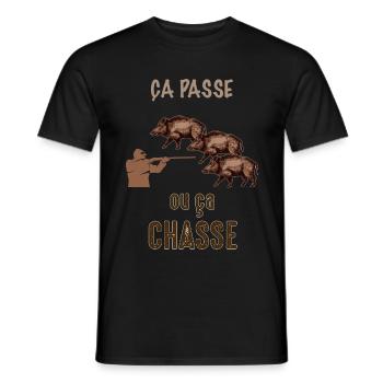 Chasse idée cadeau, chasse humour chasseur - T-shirt homme - noir - Devant - AI Model Male 178 light (178cm)