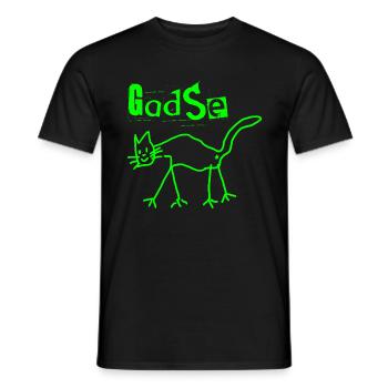 Gadse - die komische Katze - Männer T-Shirt - Schwarz - Vorne - AI Model Male 178 light (178cm)