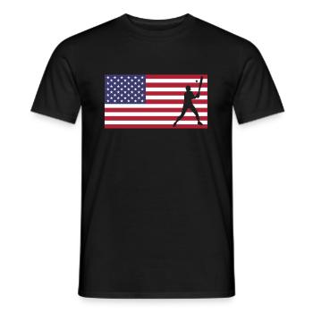 USA Flagge Amerika Fahne Baseball Shirt - Männer T-Shirt - Schwarz - Vorne - AI Model Male 178 light (178cm)