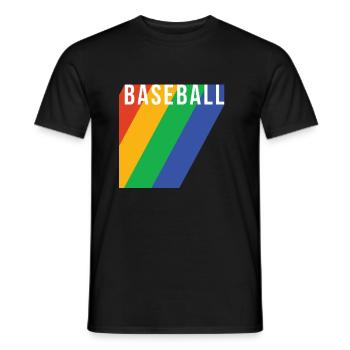Cadeau de chemise de baseball arc-en-ciel - T-shirt homme - noir - Devant - AI Model Male 178 light (178cm)