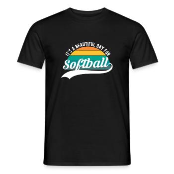 C’est une belle journée pour un cadeau de chemise de softball - T-shirt homme - noir - Devant - AI Model Male 178 light (178cm)