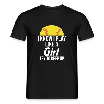 Je sais que je joue comme une fille essayez de garder la chemise - T-shirt homme - noir - Devant - AI Model Male 178 light (178cm)
