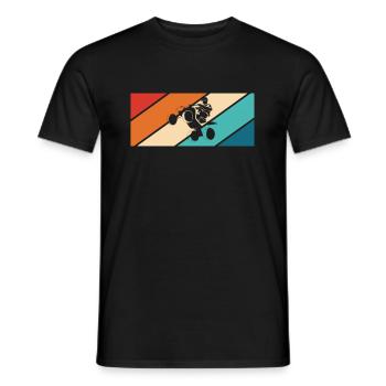 Vintage Retro Quad Driver Shirt Cadeau - T-shirt homme - noir - Devant - AI Model Male 178 light (178cm)