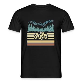 Vintage Retro Quad Driver Shirt Cadeau - T-shirt homme - noir - Devant - AI Model Male 178 light (178cm)