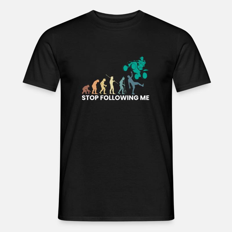 Stop Following Me Evolution Quad Fahrer Shirt - Männer T-Shirt - Schwarz