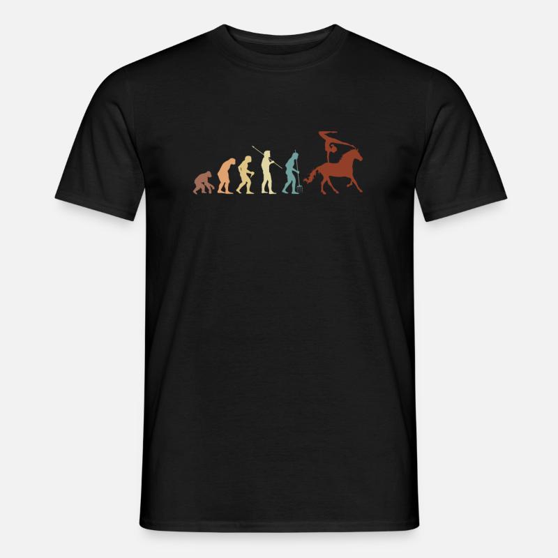 Evolution Vintage Retro Horse Vaulting Voltagieren - Männer T-Shirt - Schwarz