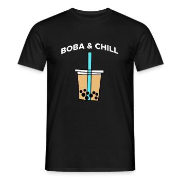 Boba & Chill Shirt Geschenk - Männer T-Shirt - Schwarz - Vorne - AI Model Male 178 light (178cm)