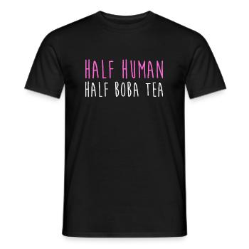 Half Human Half Boba Tea Shirt Geschenk - Männer T-Shirt - Schwarz - Vorne - AI Model Male 178 light (178cm)