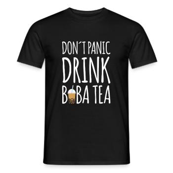 Dont Panik Drink Boba Tea Shirt Geschenk Bubble - Männer T-Shirt - Schwarz - Vorne - AI Model Male 178 light (178cm)