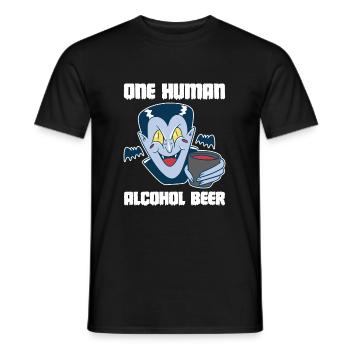 One Human Alcohol Beer Vampir Shirt - Männer T-Shirt - Schwarz - Vorne - AI Model Male 178 light (178cm)